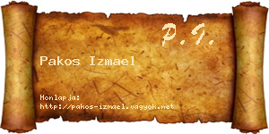 Pakos Izmael névjegykártya